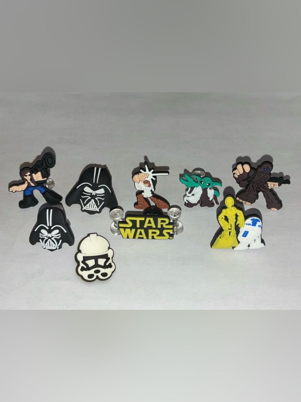 NEW Star Wars Inspired Shoe Charms Set Darth Vader, Stormtrooper, Yoda, Etc 9pc